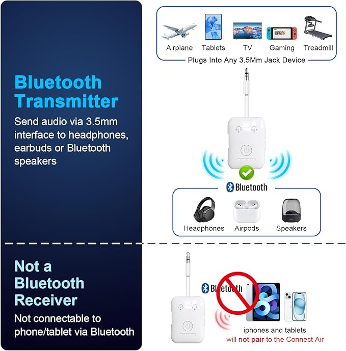 Premium Bluetooth 5.4 Transmitter, Airplane Wireless Adapter, Supports 2 - Image 7