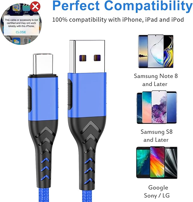 Durcord USB-C Charger, 16ft Fast Charging USB-C Cable, Compatible - Image 5