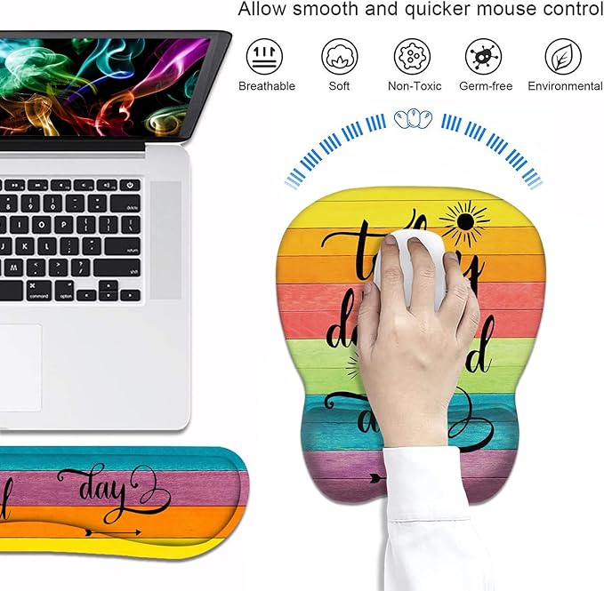 Mouse Pad Wrist Support and Keyboard Wrist Rest Set - Image 3