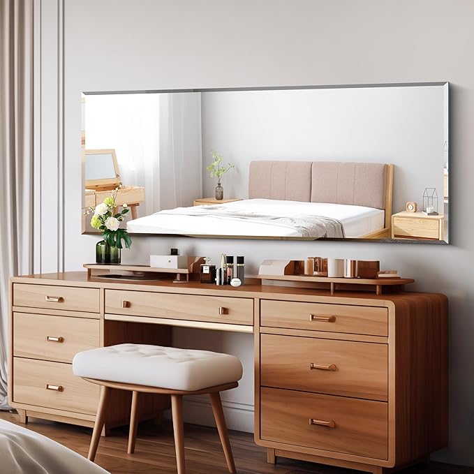 CILIBER Beveled Mirror, 24x60 Large Frameless Beveled Bathroom Mirrors - Image 2