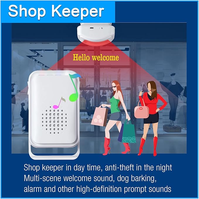 Wireless Motion Sensor Door Chime: Business Entry Doorbell Indoor Motion - Image 5