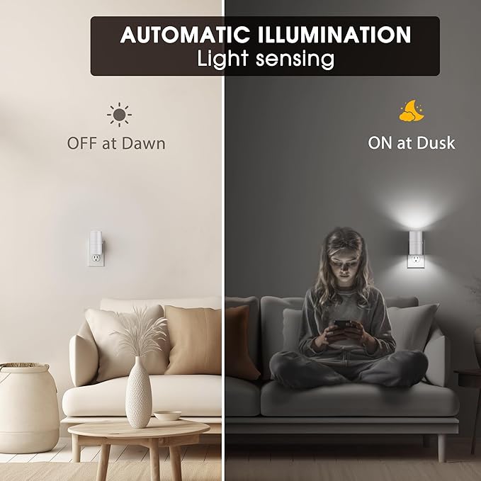 Briignite Night Lights Plug into Wall, Modern LED Night Light Plug in, Dusk to - Image 4