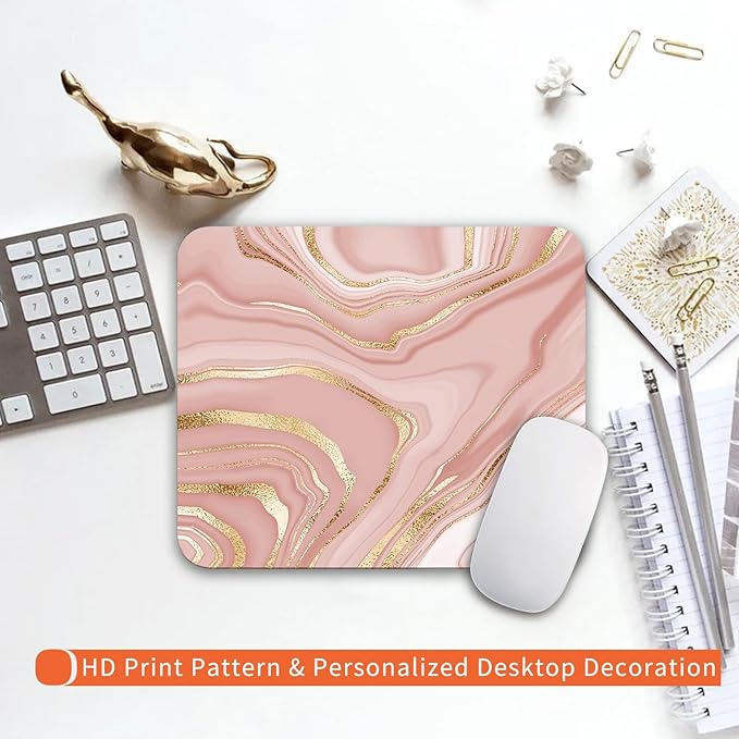 Armanza Square Mouse Pad Pink Gold, Personalized Premium-Textured Custom Mouse - Image 6