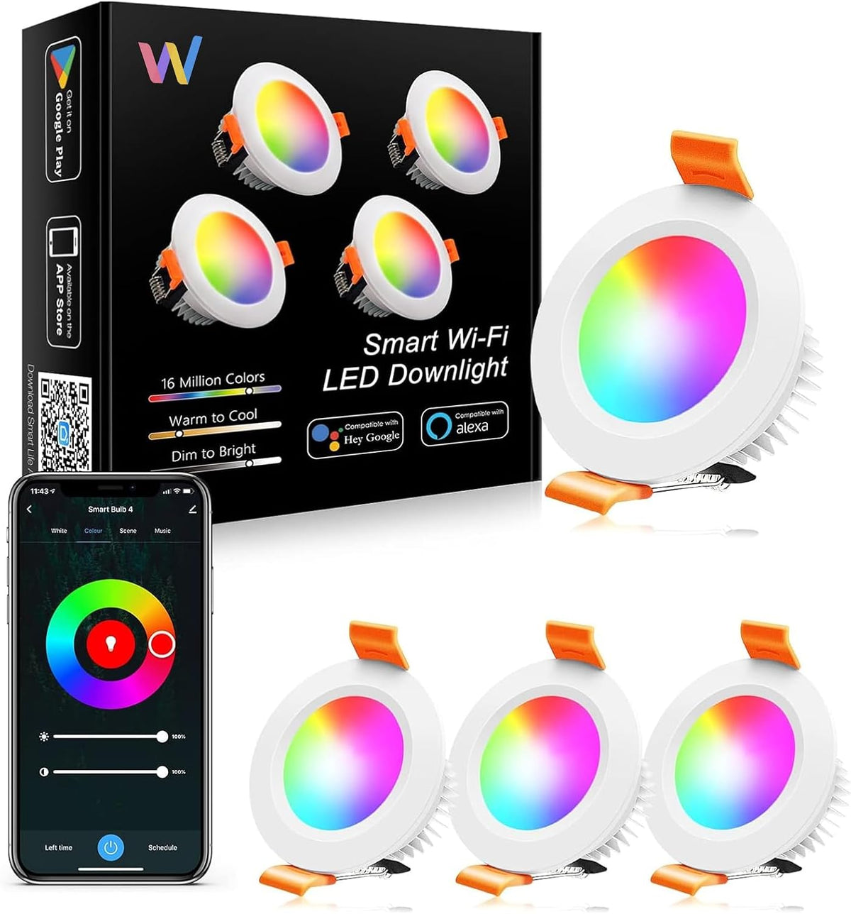 LightingWill 2 Inch Recessed Lighting, Smart WiFi LED Downlight, 5W LED Ceiling
