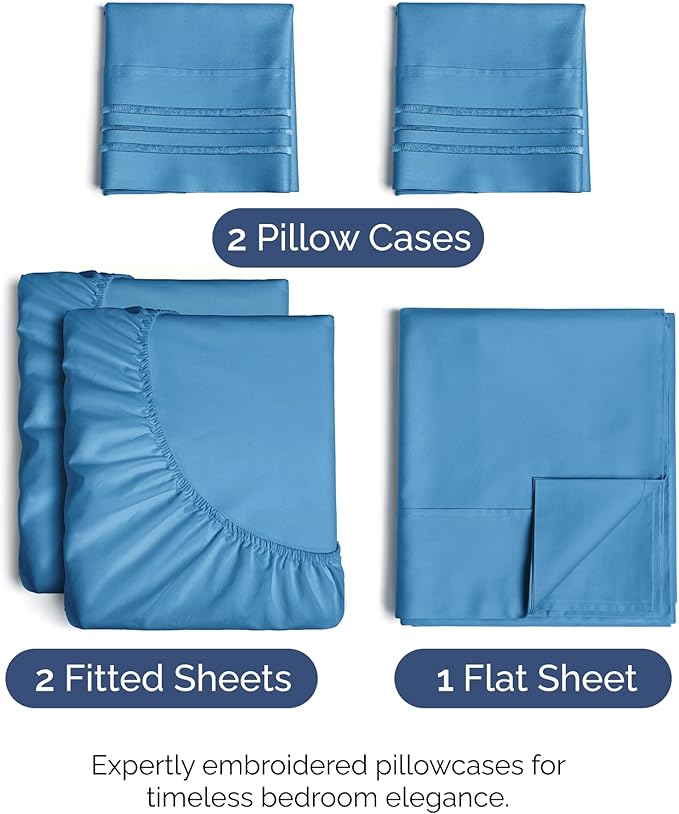 Split King Size 5 Piece Sheet Set - Image 2