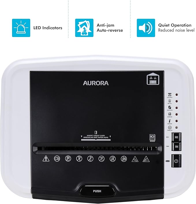 Aurora Professional Grade 120-Sheet Auto Feed Micro-Cut Paper and Credit Card - Image 6