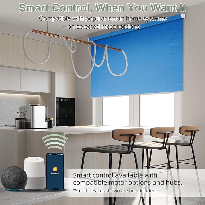ZSHINE Motorized Blackout Window Blinds Customize Width Remote Control Wireless - Image 2