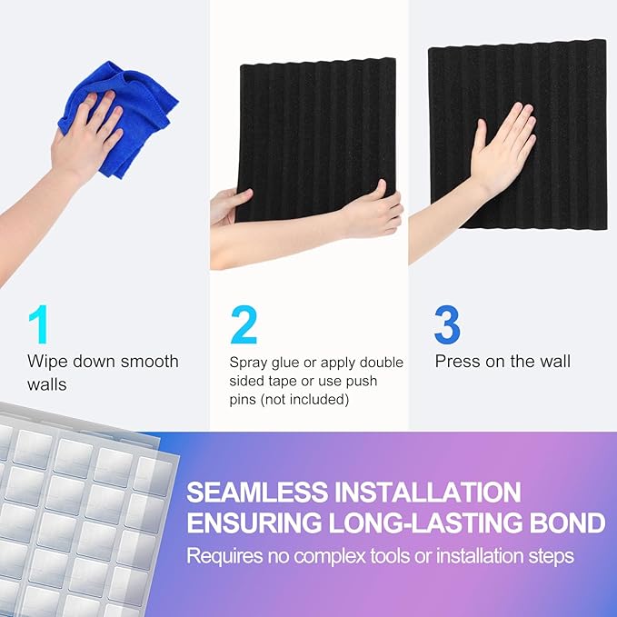 JBER 12 Pack Acoustic Foam Panels - Image 5
