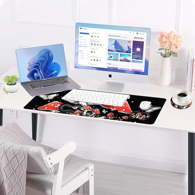 BFUKVOU Large Keyboard Mouse Pad Set, Extended Mouse Pad+Keyboard Wrist Rest - Image 3