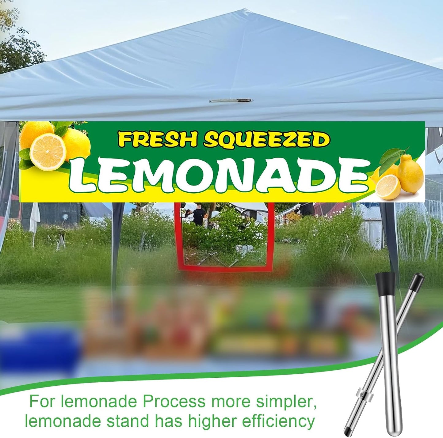 Honeydak 3 Pcs Straw Hole Puncher Muddler, Lemonade Punch Tool Set, 6.3Inch | 304 Stainless Steel Build, Perfect for Plastic Lids Boba Cups, Lemonade Stand Supplies, Stir Spoon & Cleaning Brush Included