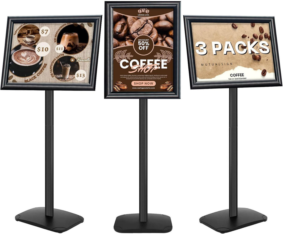 Mutualsign 3Pcs Heavy Duty Pedestal Sign Holder