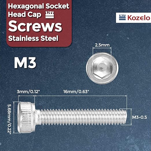 Kozelo 75pcs Socket Head Cap Screws - Image 2
