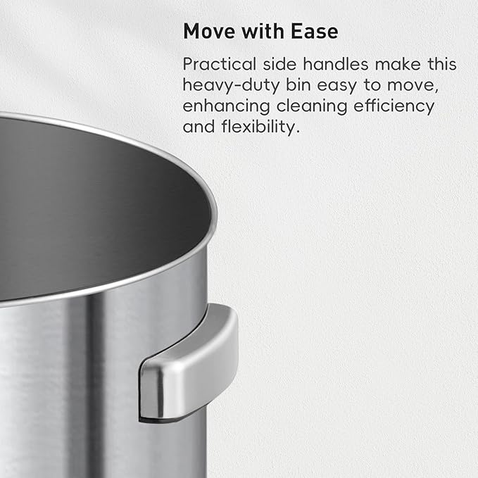 EKO Urban 24 Gallon Round Stainless Steel Open Top Waste Bin, Tall Commercial - Image 6