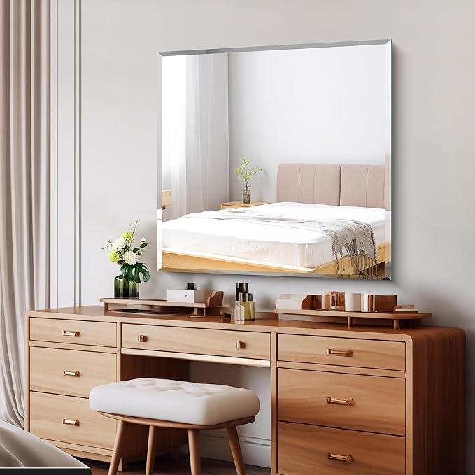 CILIBER Beveled Mirror, 36x36 inch Square Bathroom Mirrors - Image 2