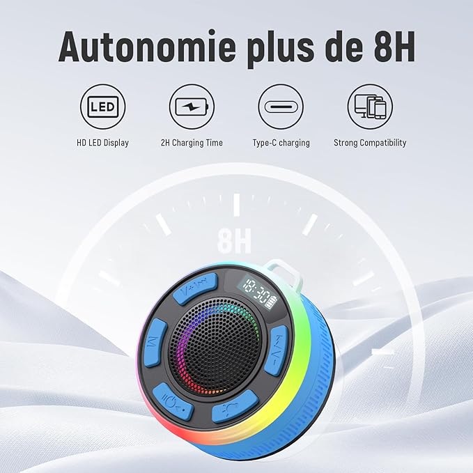 Shower Bluetooth Speaker IPX7 Waterproof, Portable Bluetooth Speakers - Image 5