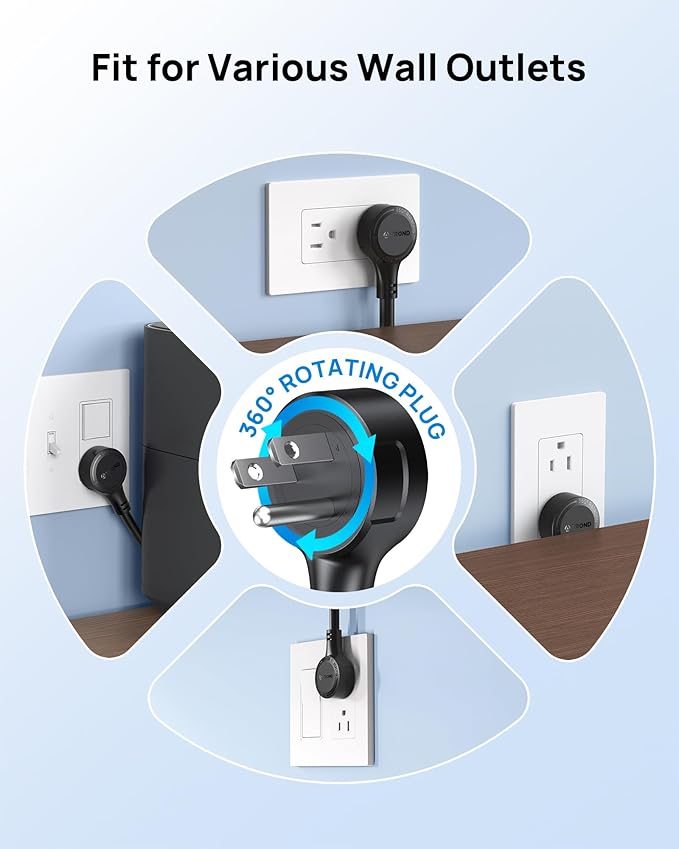TROND 360° Rotating Plug Surge Protector, Power Strip - Image 6