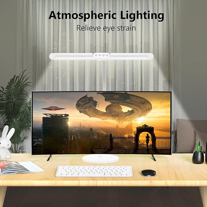 Micomlan Led Desk Lamp with Atmosphere Lighting, Rotatable Tall Architect Desk - Image 3