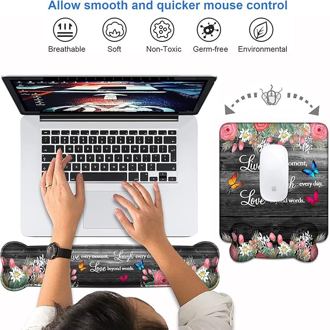 Keyboard Wrist Rest + Mouse Pad Wrist Support Set - Image 4