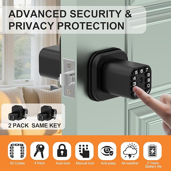Richelock IU52 Double-Sided Keypad Door Lock, All-Weather, Fully Waterproof - Image 3
