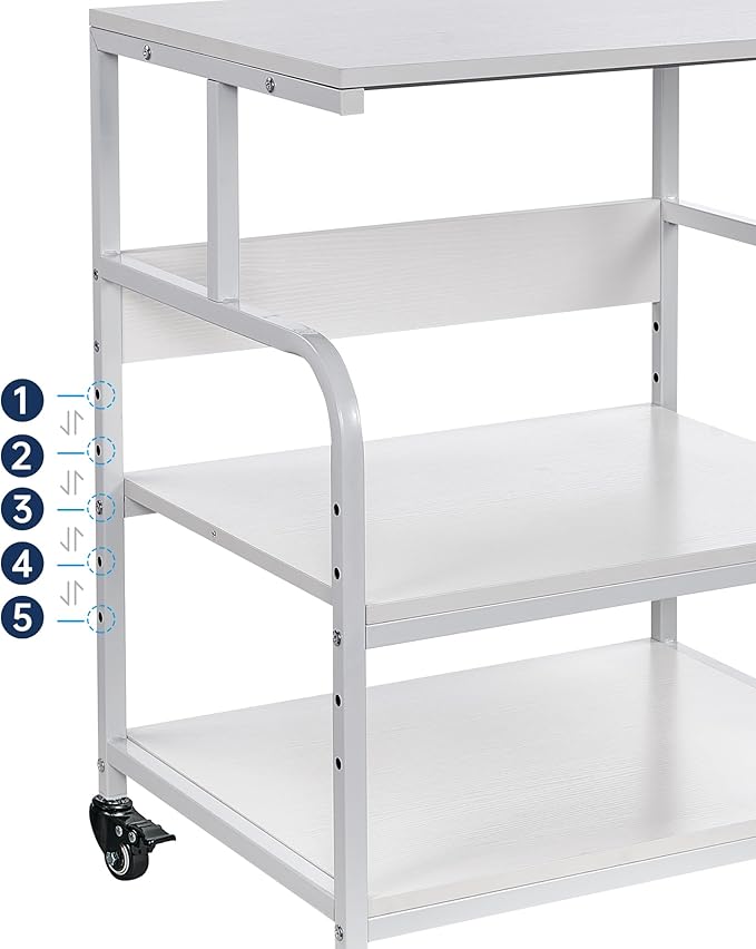 Fannova White Printer Stand, 23.6 x18.9 x 30 Inches Big Size Printer Table - Image 4