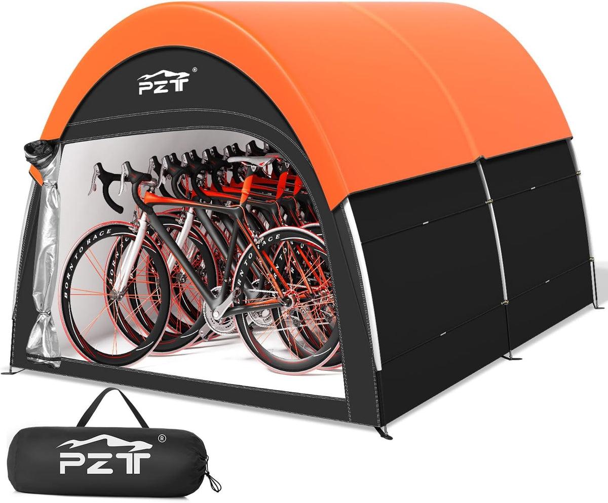 upgraded bike tent with rain cover, outdoor storage, main product view
