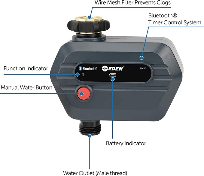 Eden 25441 1-Zone Bluetooth Water Timer - Image 4
