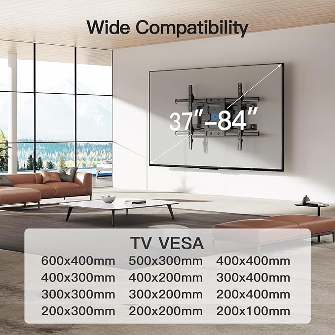 Full Motion TV Wall Mount Articulating Arms Swivel Tilt Rotation - Image 3