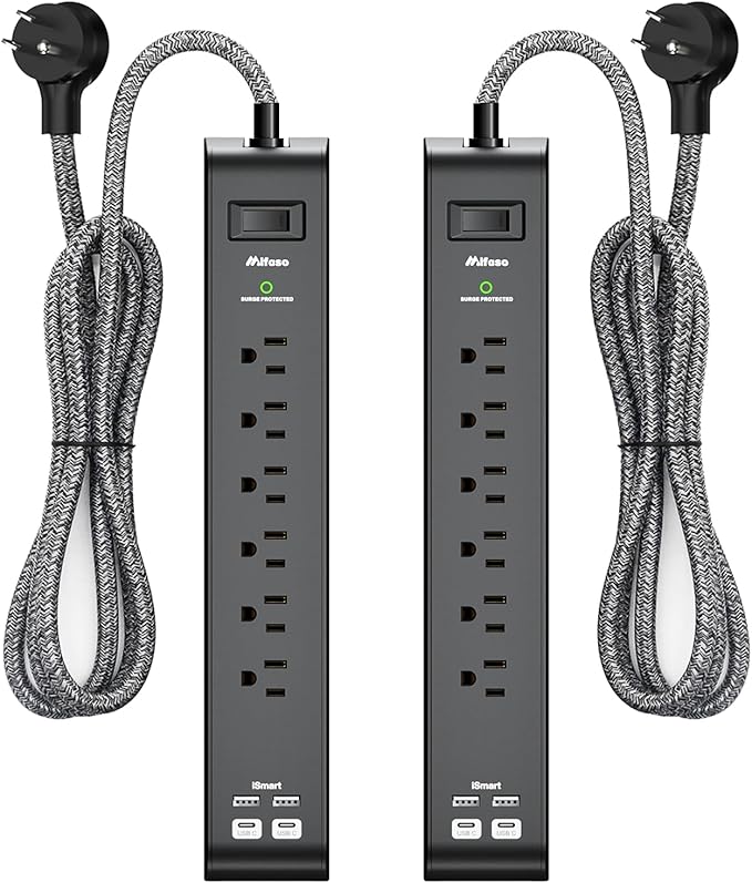 25FT Surge Protector Power Strip by Mifaso
