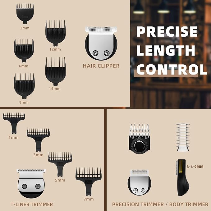 Ufree Beard Trimmer for Men, Electric Razor Shaver, Cordless Hair Clipper - Image 7