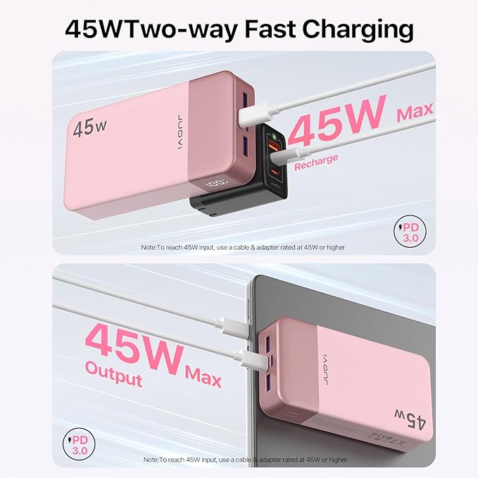 JUOVI J2621 Power Bank Portable Charger, 20000mAh 45W PD3.0 QC 4.0 Fast - Image 3