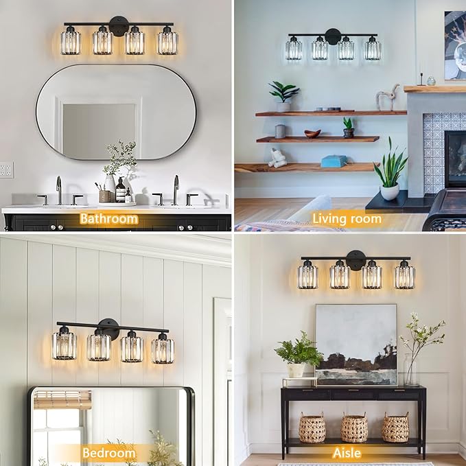 FDPBY Modern 4 Light Crystal Vanity Light, Compatible - Image 4