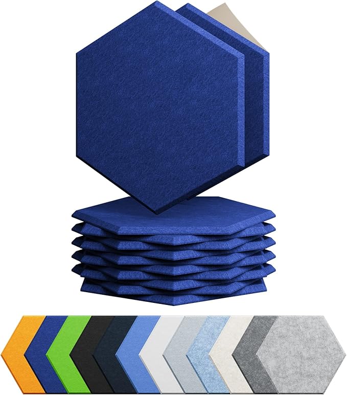 Amantech 12 Pack Acoustic Panels Self Adhesive Sound Proof Foam, High Density by Amantech