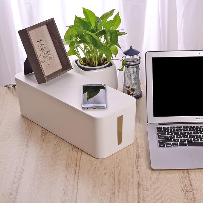 Cable Organizer Box Set of Three, Power Cover Cord Holder Surge Protector - Image 7
