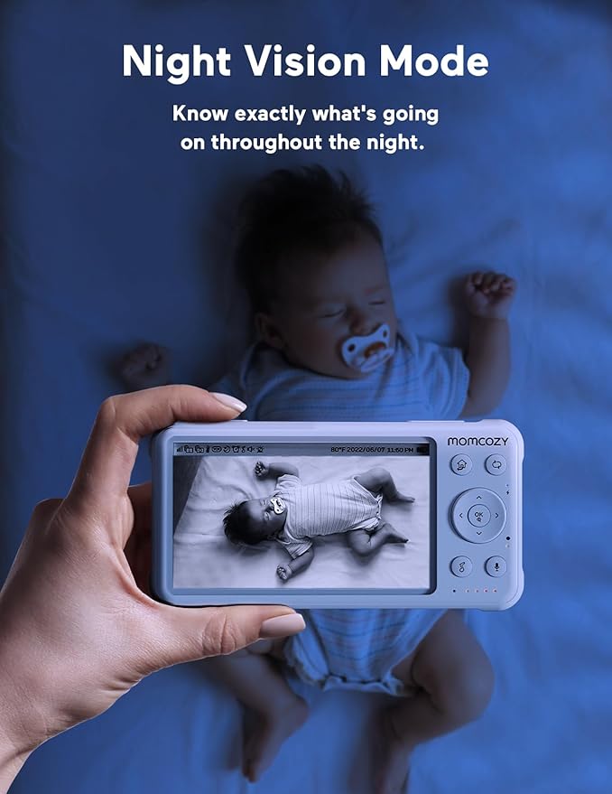 Momcozy Baby Monitor with 2 Cameras 5’’ 1080P Split Screen Video Baby Monitor - Image 5