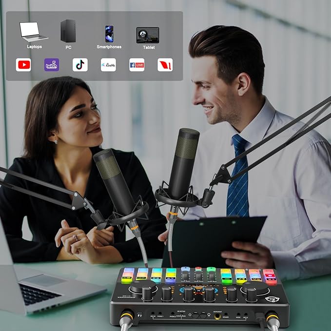 Podcast Equipment Bundle for 2, Audio Mixer - Image 7