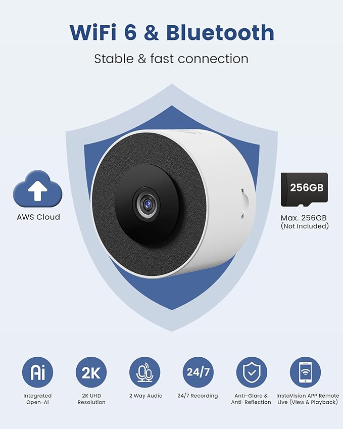 AKINGUAR 3MP 2K Window Camera, 2.4GHz WiFi Indoor Camera - Image 8