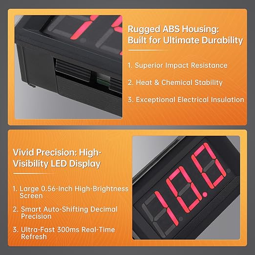 DiGiYes 5 Pack DC 5-120V Digital Mini Voltmeter 2 Wire 0.56 inch LED Display - Image 4