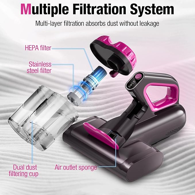BYHUME Mattress Vacuum Cleaner, 17Kpa 650W Bed Vacuum Cleaner, 273nm UV-C Light - Image 5