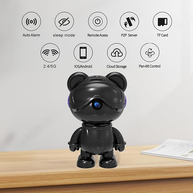 dzcctvipc Cute Bear 2K Home Security Camera – Motion Monitor, Baby Cry Detection - Image 7