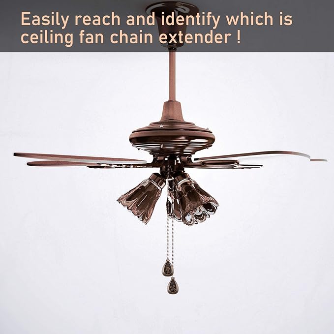 Patelai 4 Pieces Ceiling Fan Pull Chain Extender Ornament 12 Inch Ceiling Pull - Image 5