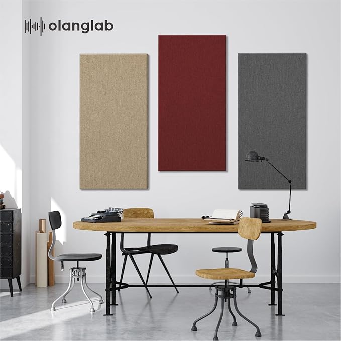Olanglab Sound Absorbing Acoustic Wall Panels 2 Pack, Large Fabric Wrapped - Image 8