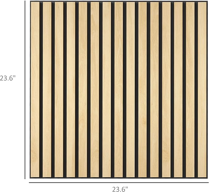HOMCOM 4 Pack 3D Acoustic Panels, Wood Slat Wall Paneling - Image 7