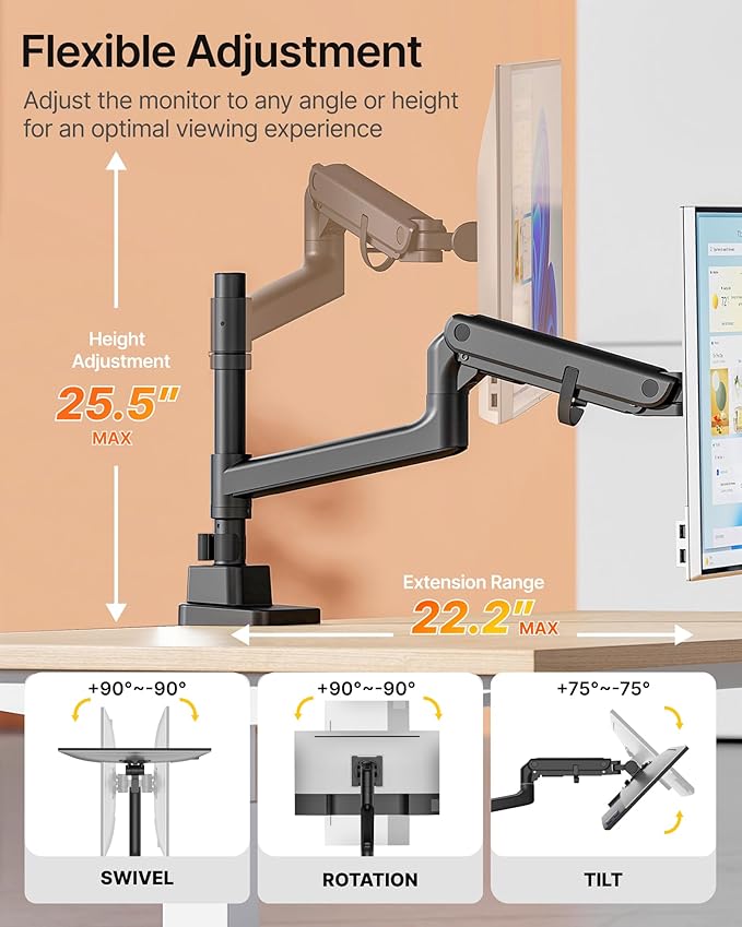 monTEK 17-57 Inch Ultrawide Monitor Arm - Image 5