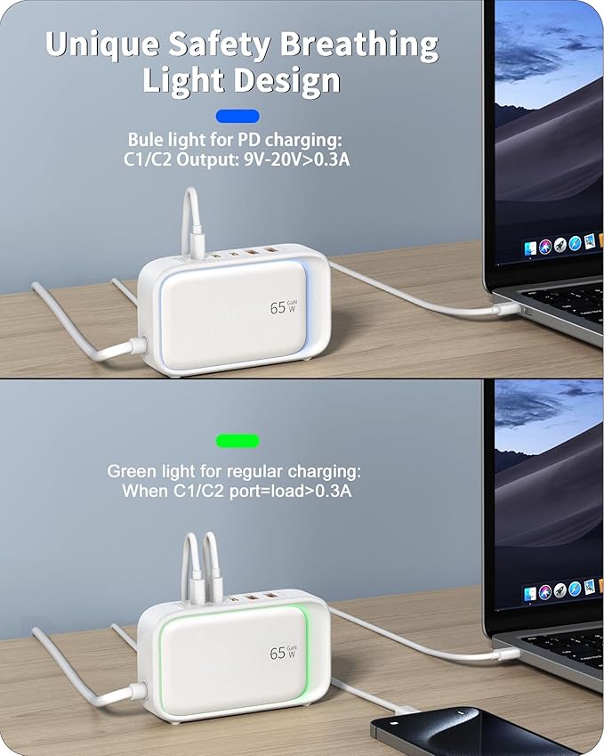 KWRNVO 7-in-1 Power Strip, 85W PD USB C Power Strip - Image 6