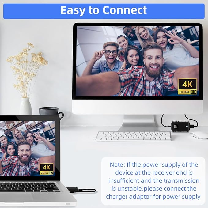 sunmeg Wireless HDMI Transmitter and Receiver 4K Decode 1080P Output Plug & - Image 6