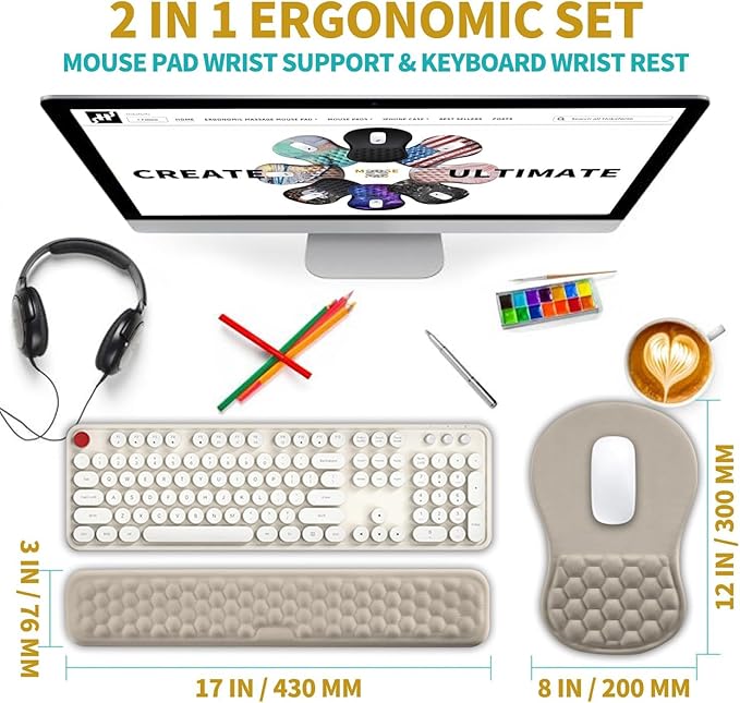Hokafenle 2 in 1 Ergonomic Mouse Pad Wrist Support & Wrist Rest - Image 2