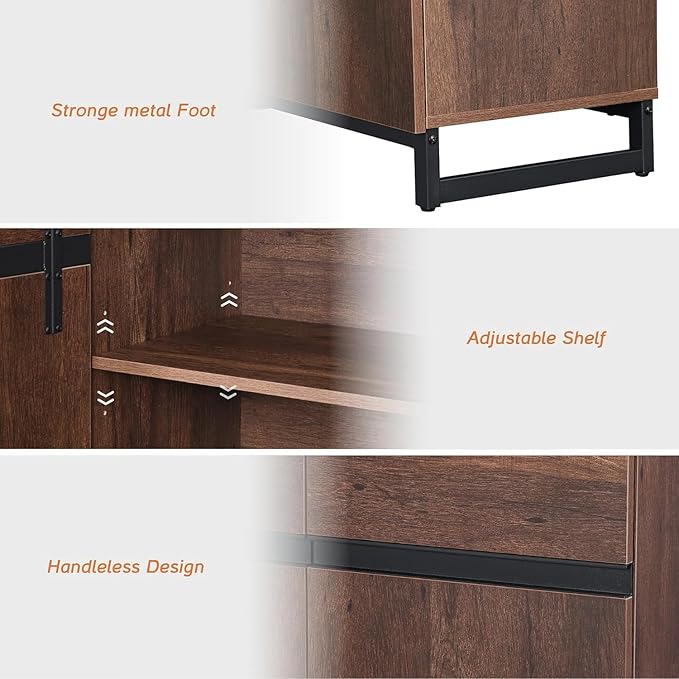 WAMPAT Modern TV Stand for TVs up to 120 inch, 4 in 1 Entertainment Center TV - Image 7