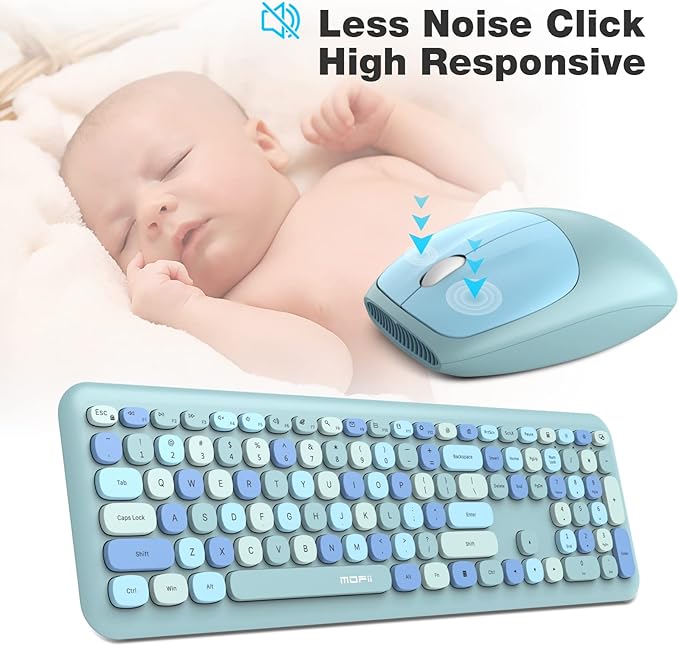 MOFII Wireless Keyboard and Mouse Combo Silent, Slim Compact 2.4G USB Full Size - Image 3