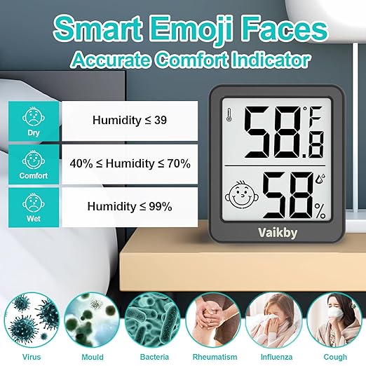 Indoor Humidity Meter Hygrometer 3Pack, Room Thermometer - Image 3
