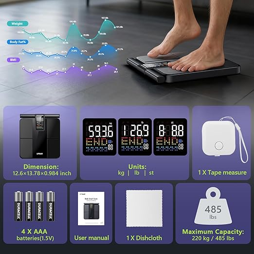 LVPIMAN Smart Scale for Body Weight and Fat, Muscle Mass 57 Body Composition - Image 7